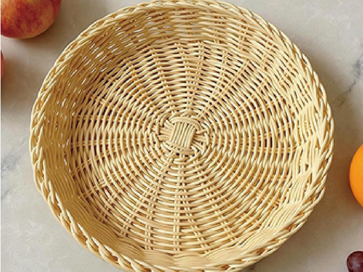 Round Straw Serving Tray